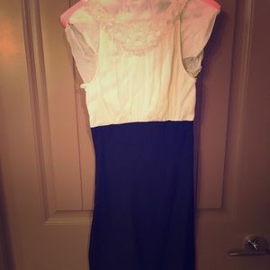 White and black cocktail dress